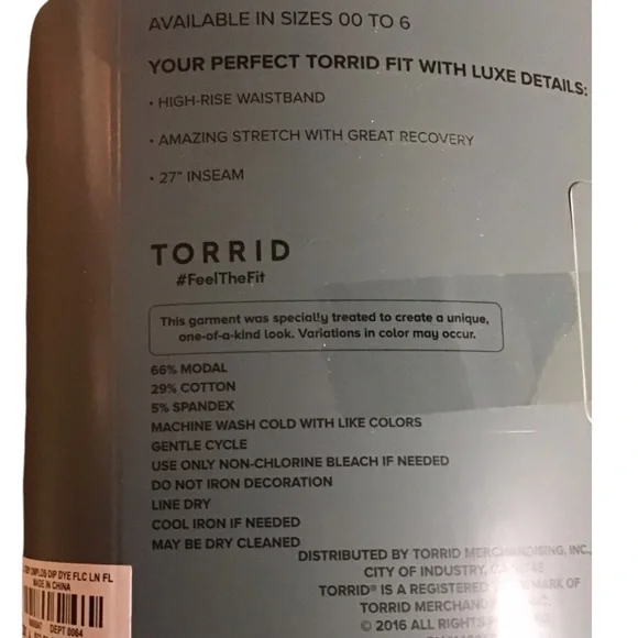 Torrid Platinum Fleece Lined Blue Dip Dye Leggings NWT - Picture 9 of 13